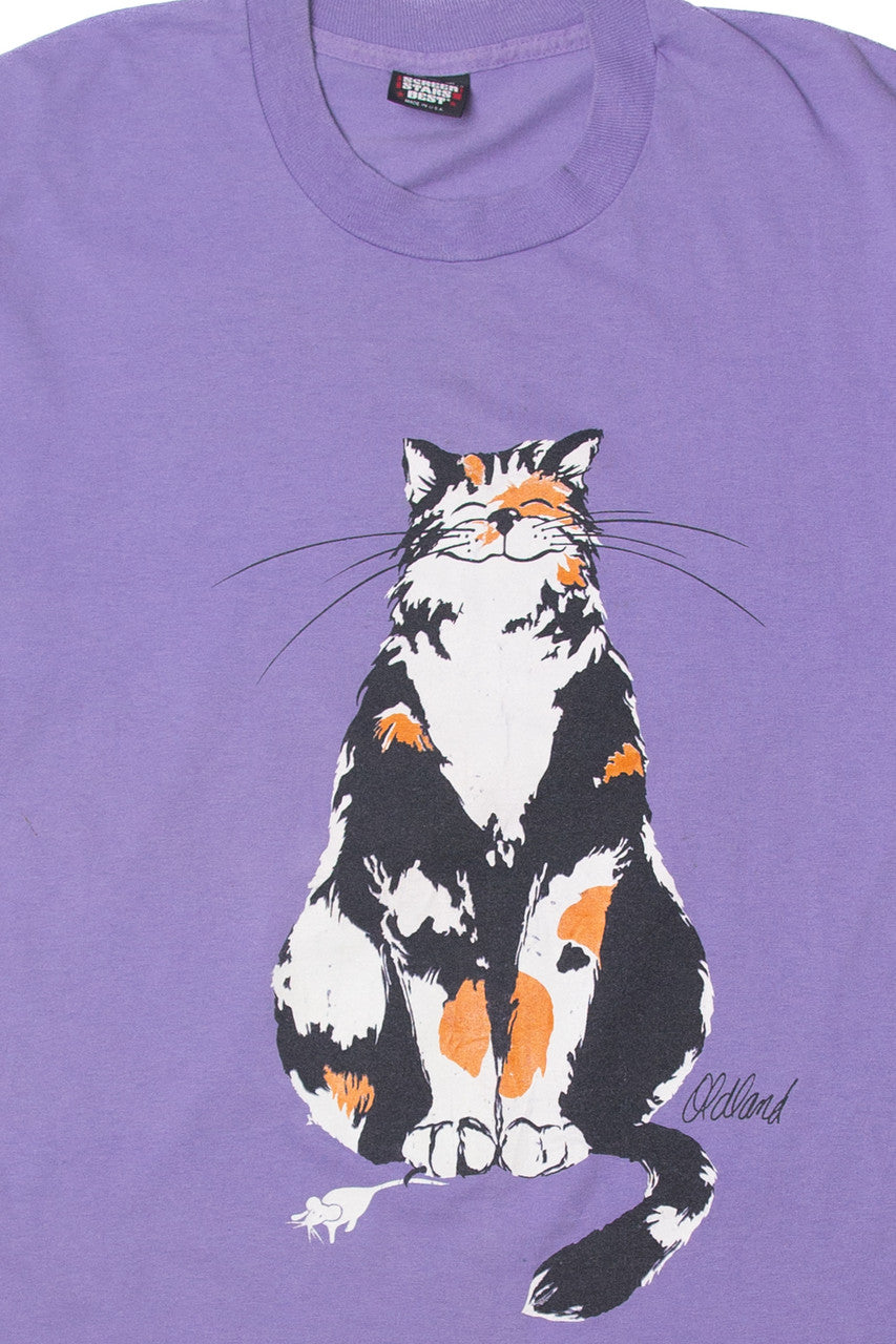 Vintage Cat Front/Back T-Shirt