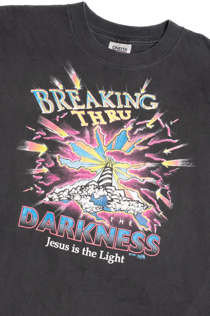 Vintage "Breaking Thru Darkness" "Jesus Is The Light" T-Shirt (1990s)