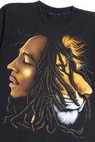 Vintage Bob Marley Lion Front/Back Print Single Stitch T-Shirt (1990s)