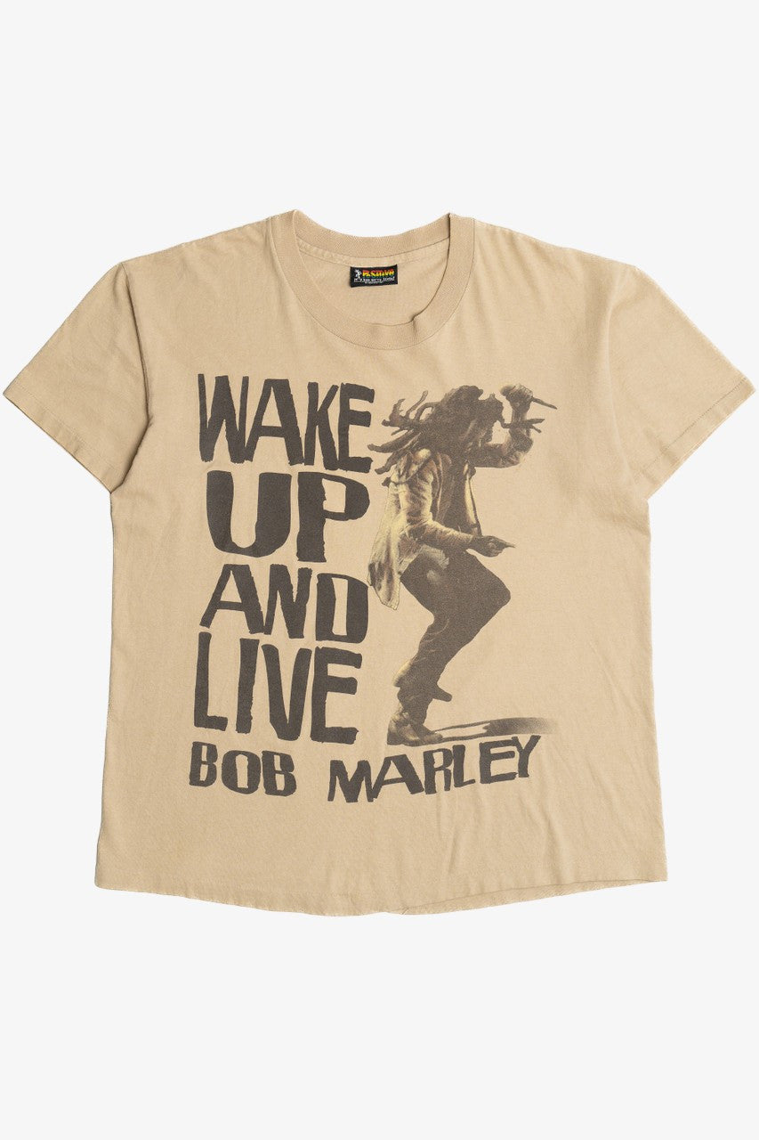 Vintage Bob Marley "Wake Up And Live" Lyrics Single Stitch T-Shirt (1990s)