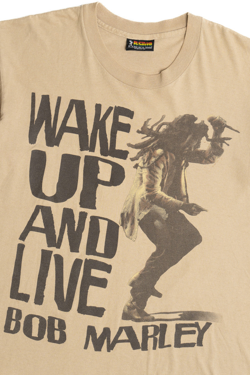 Vintage Bob Marley "Wake Up And Live" Lyrics Single Stitch T-Shirt (1990s)