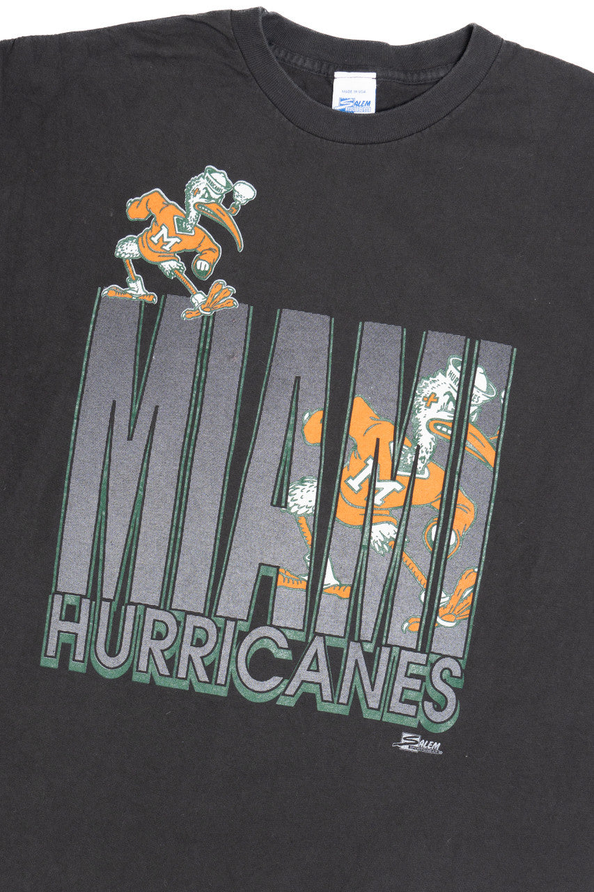 Vintage Miami Hurricanes Salem Sportswear Single Stitch T-Shirt (1990s)
