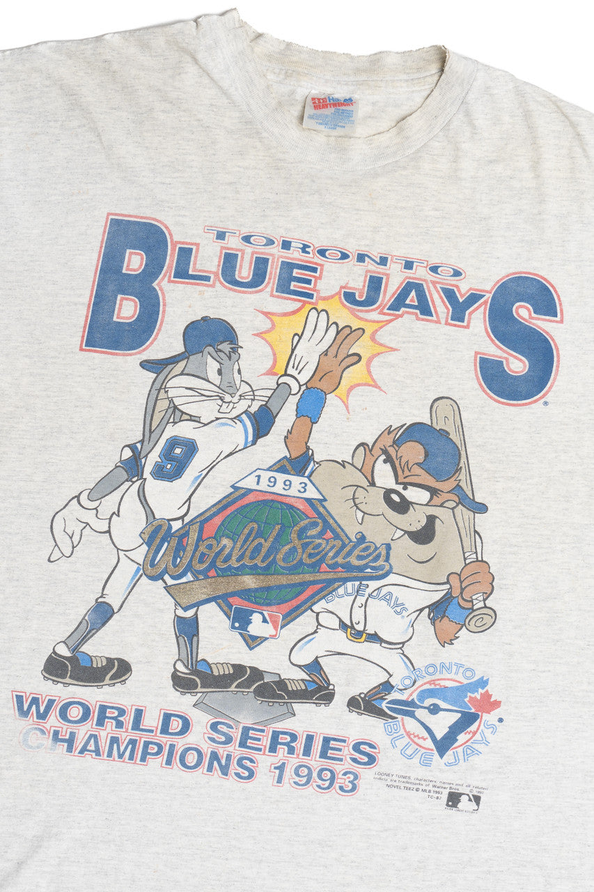 Vintage Distressed Looney Tunes 1993 Toronto Blue Jays World Series T-Shirt (1990s)