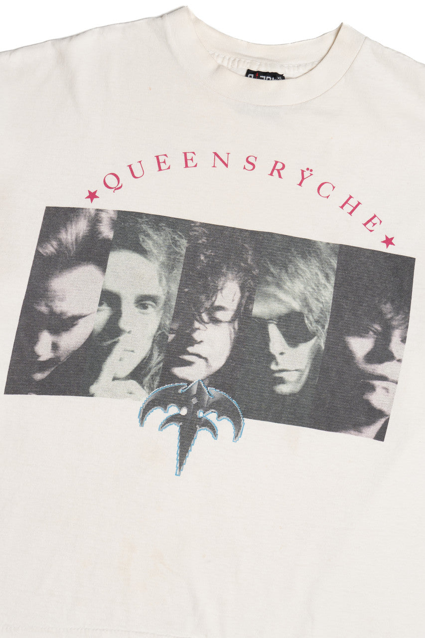 Vintage Distressed Queensryche "Building Empires" World Tour 1991 T-Shirt (1990s)