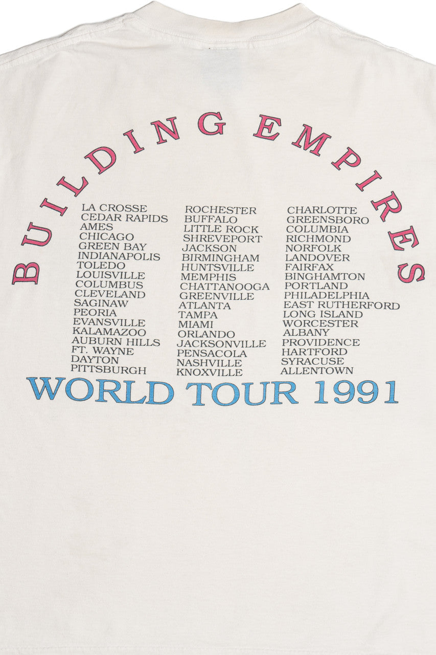 Vintage Distressed Queensryche "Building Empires" World Tour 1991 T-Shirt (1990s)