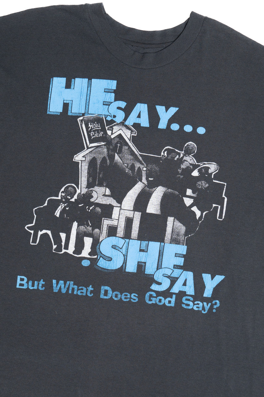 Vintage "But What Does God Say?" Religious Single Stitch T-Shirt (1990s)