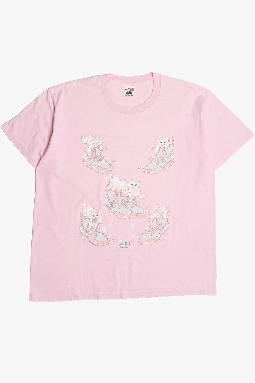 Vintage "Jasper Canada" Cats In Shoes Single Stitch T-Shirt (1990s)