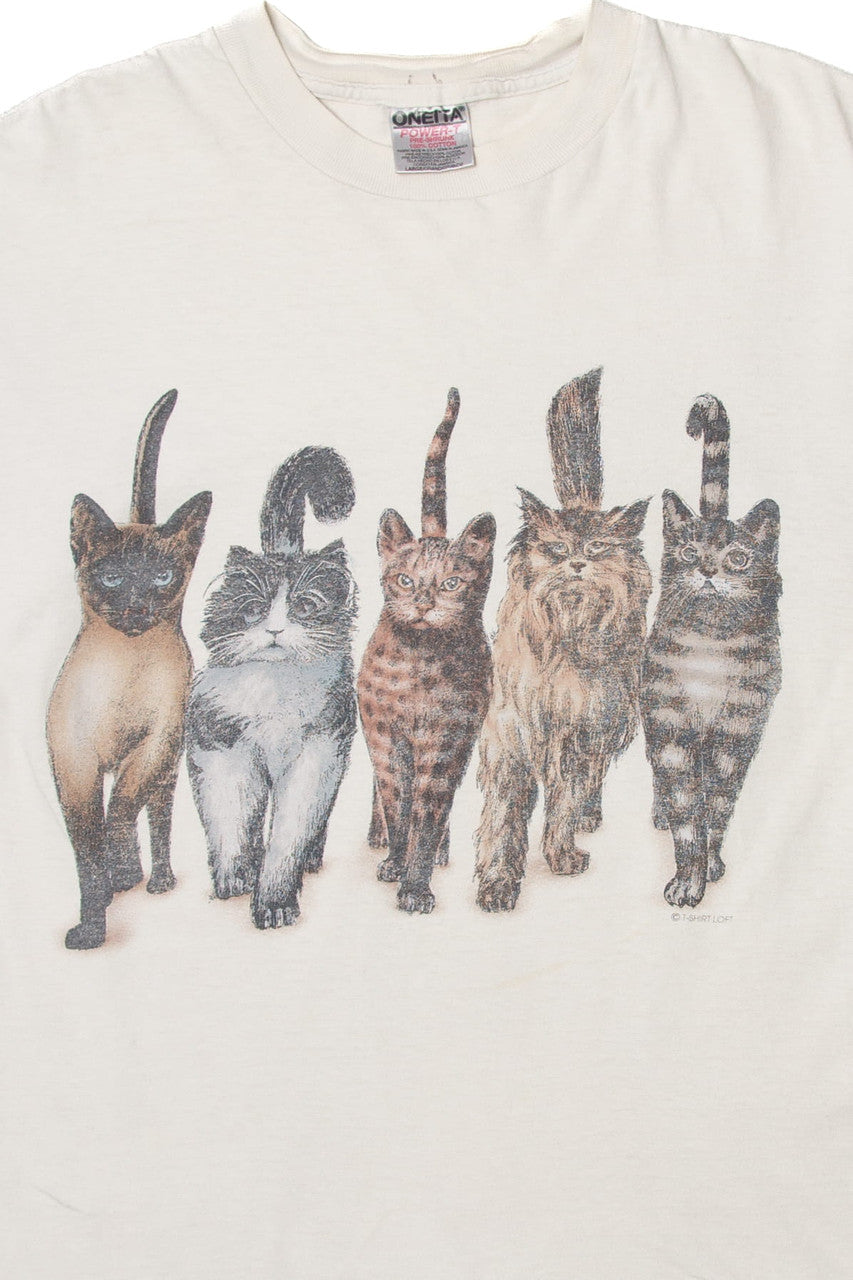 Vintage Cats Front/Back T-Shirt