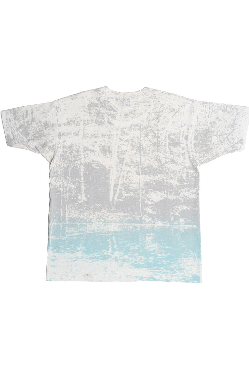 Vintage "Eureka Springs" Deer Woodsy All Over Print T-Shirt (1990s)