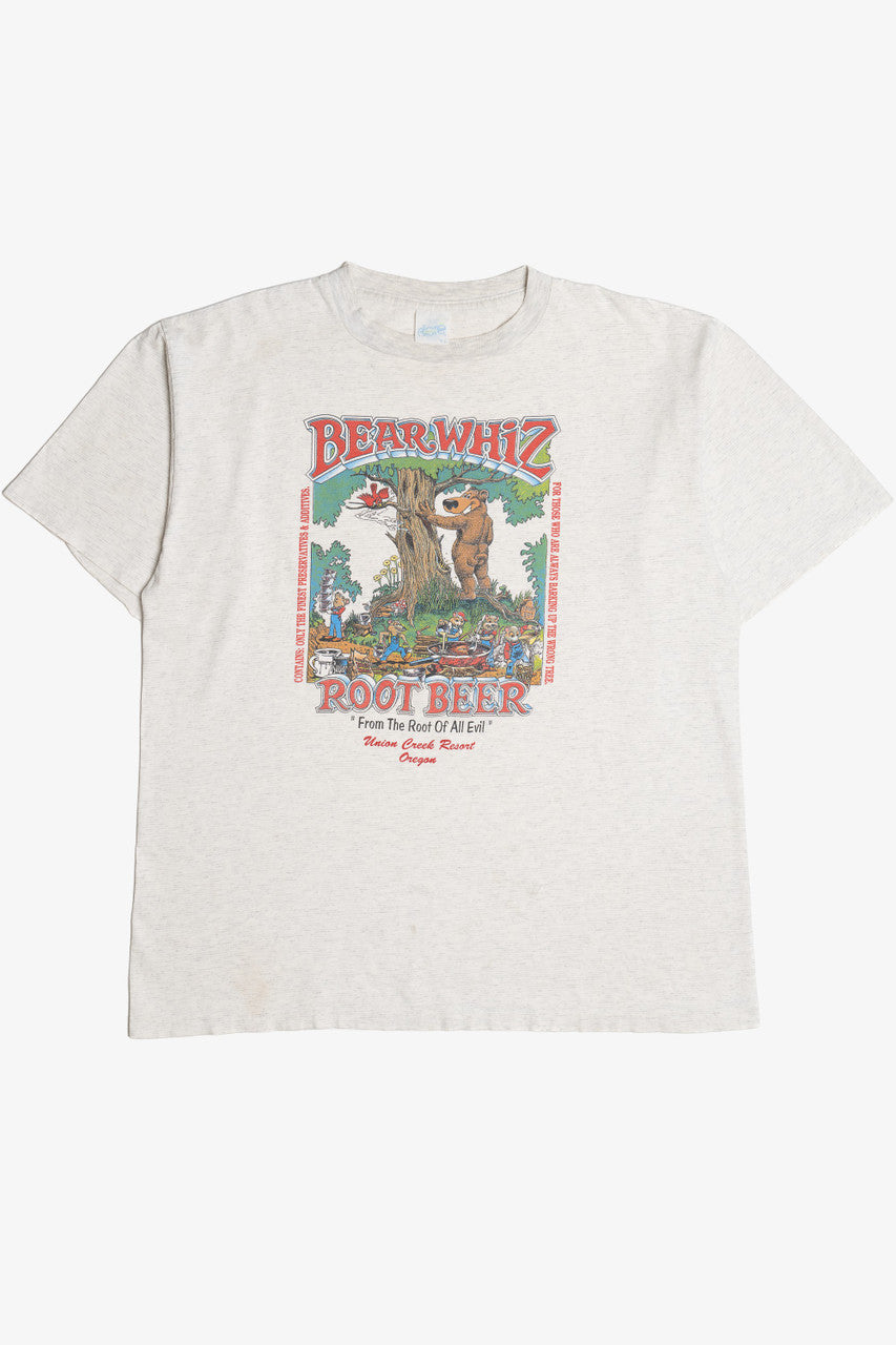 Vintage "Bear Whiz Root Beer" "Grab Your Root And Growl!" Alore T-Shirt (1990s)