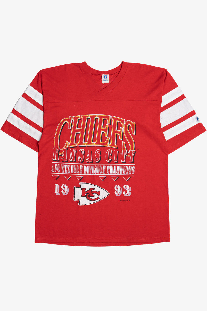 Vintage 1993 Kansas City Chiefs AFC Champions Logo 7 T-Shirt (1990s)