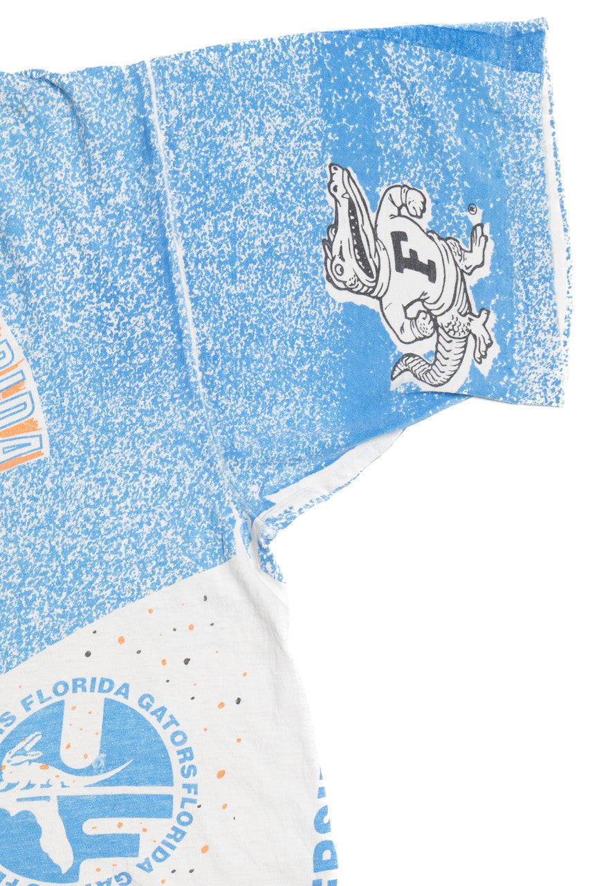 Vintage Distressed University Of Florida Gators All Over Print T-Shirt (1990s)
