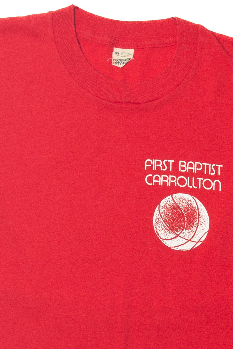 Vintage "First Baptist Carrollton" #2 Basketball T-Shirt
