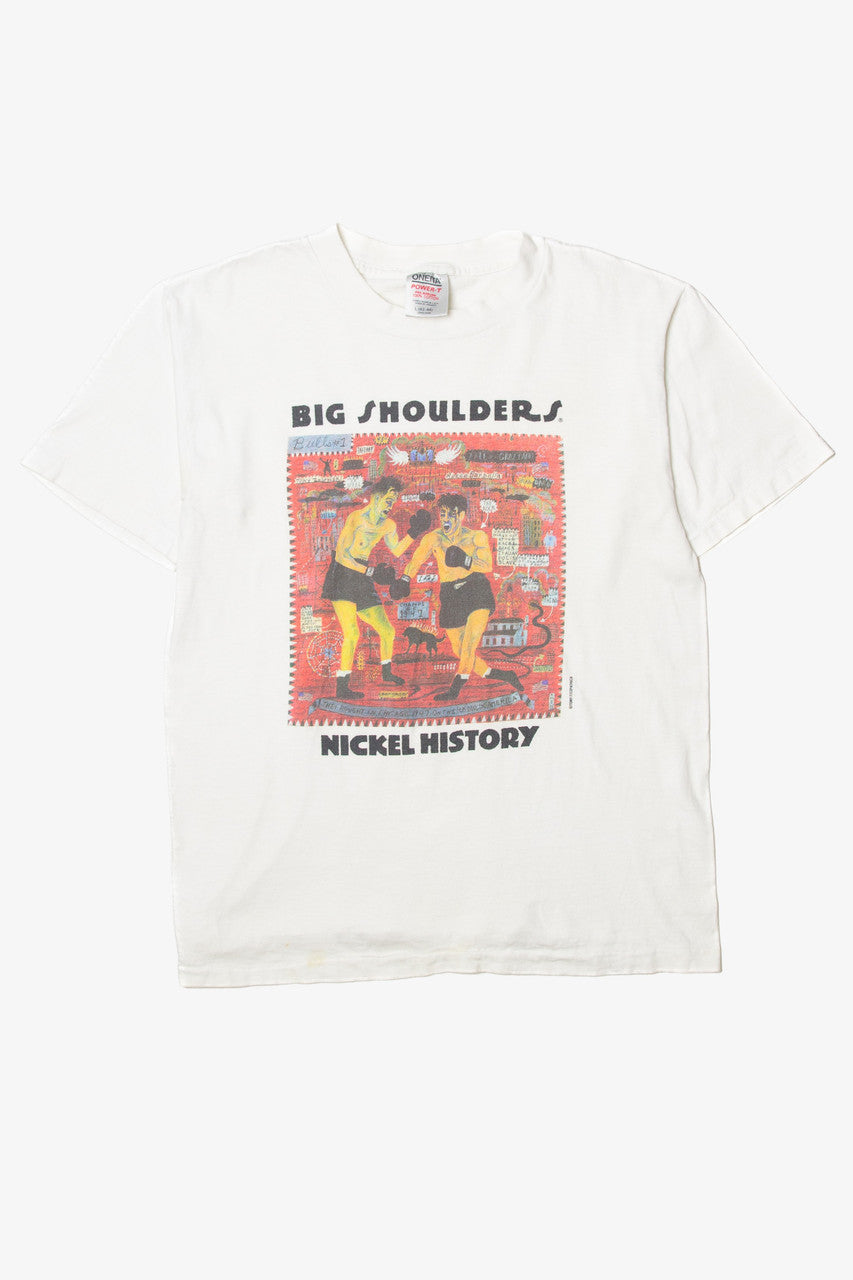 Vintage "Big Shoulders, Nickel History" Boxing Illustration T-Shirt