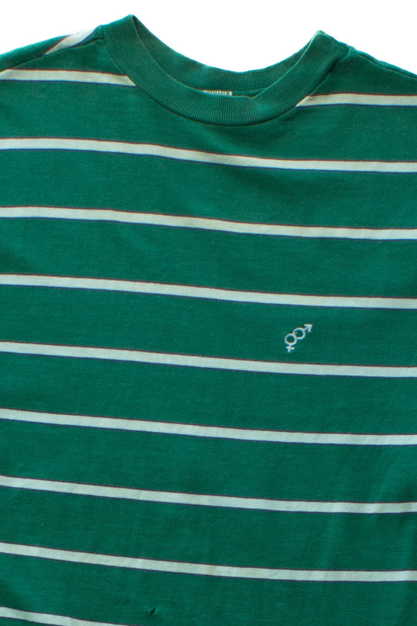 Vintage Golden Breed Green Striped T-Shirt (1980s)