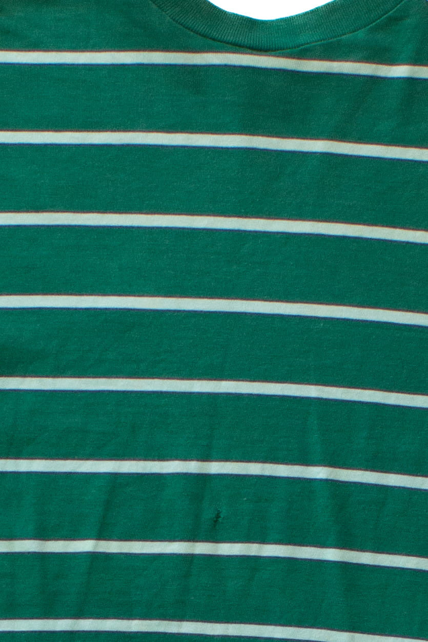 Vintage Golden Breed Green Striped T-Shirt (1980s)