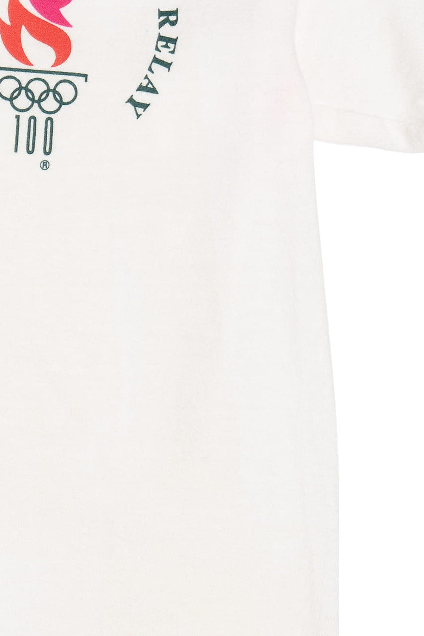 Vintage "1996 Olympic Torch Relay" Front/Back Print T-Shirt (1990s)