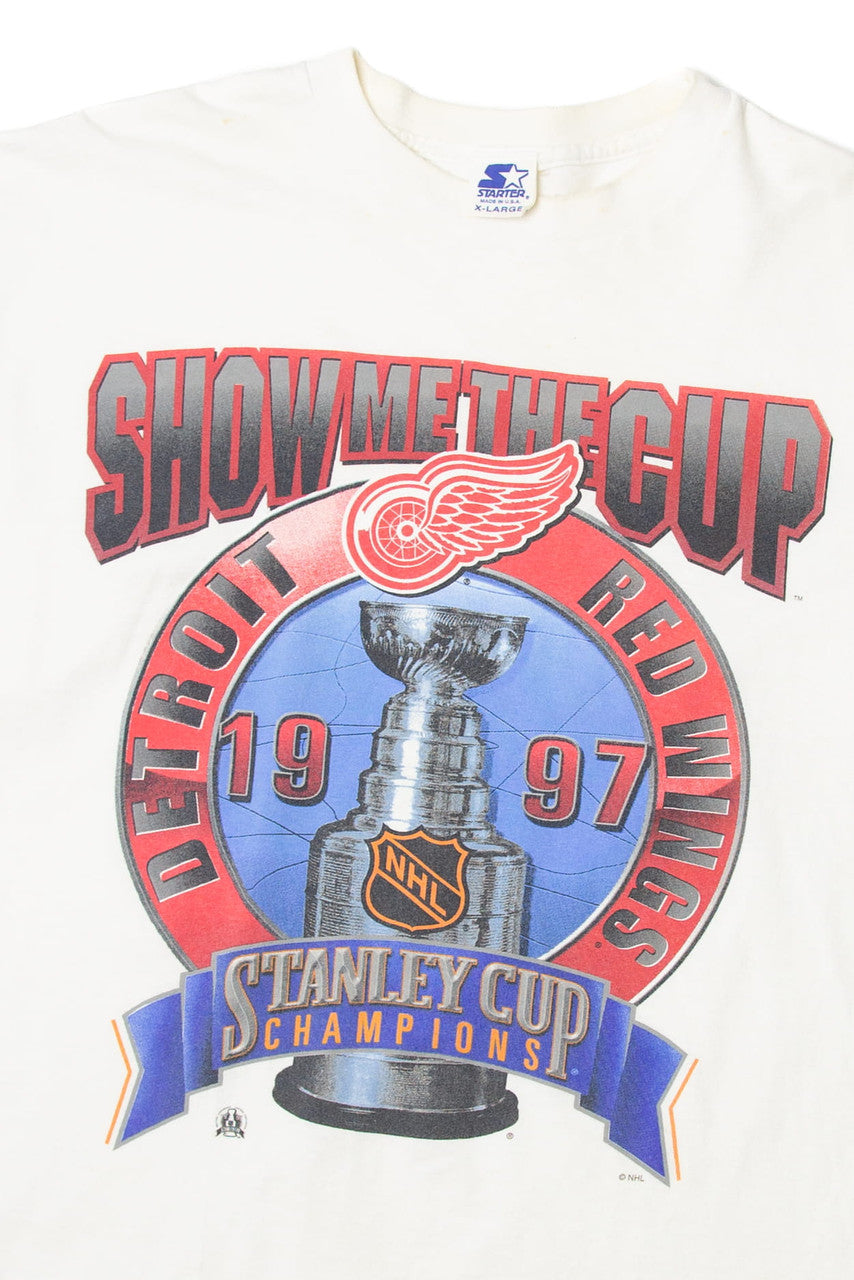 Vintage Starter "Show Me the Cup" Detroit Red Wings NHL T-Shirt (1990s) 11953