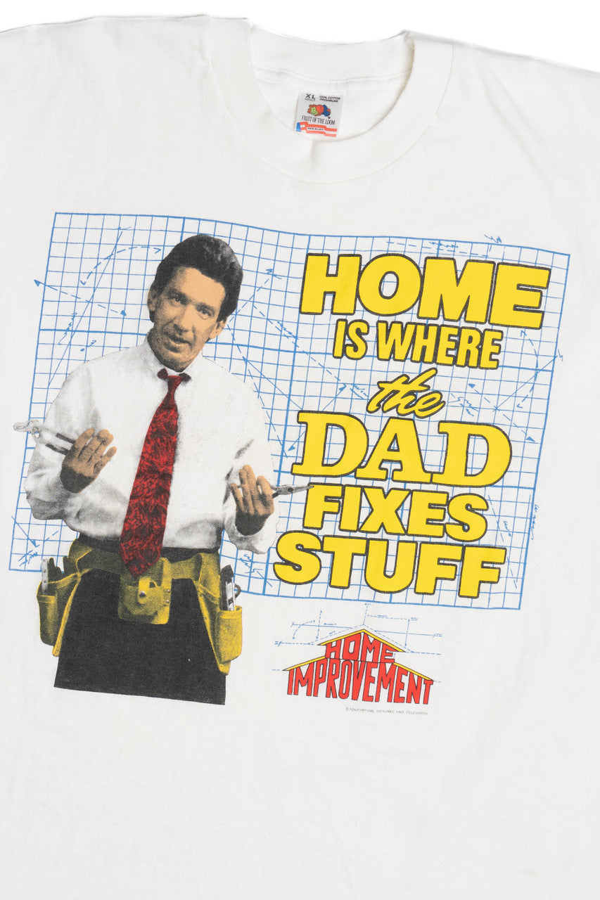 Vintage Home Improvement Tim Allen "Dad Fixes Stuff" T-Shirt (1990s)