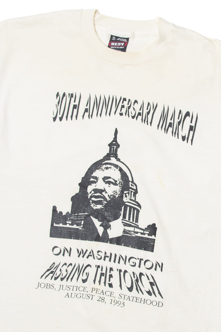 Vintage Fruit of the Loom Martin Luther King Jr. '30th Anniversary March On Washington" T-Shirt (1990s) 