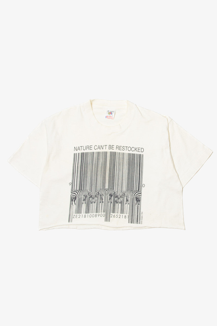 Vintage Fruit of the Loom "Nature Can't Be Restocked" Crop Top (1990s)