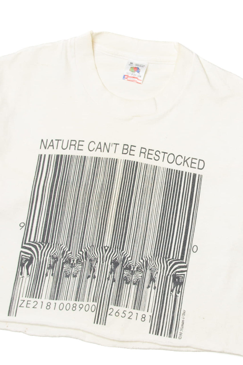 Vintage Fruit of the Loom "Nature Can't Be Restocked" Crop Top (1990s)