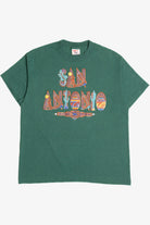 Vintage "San Antonio" Embossed Print Single Stitch T-Shirt (1990s)