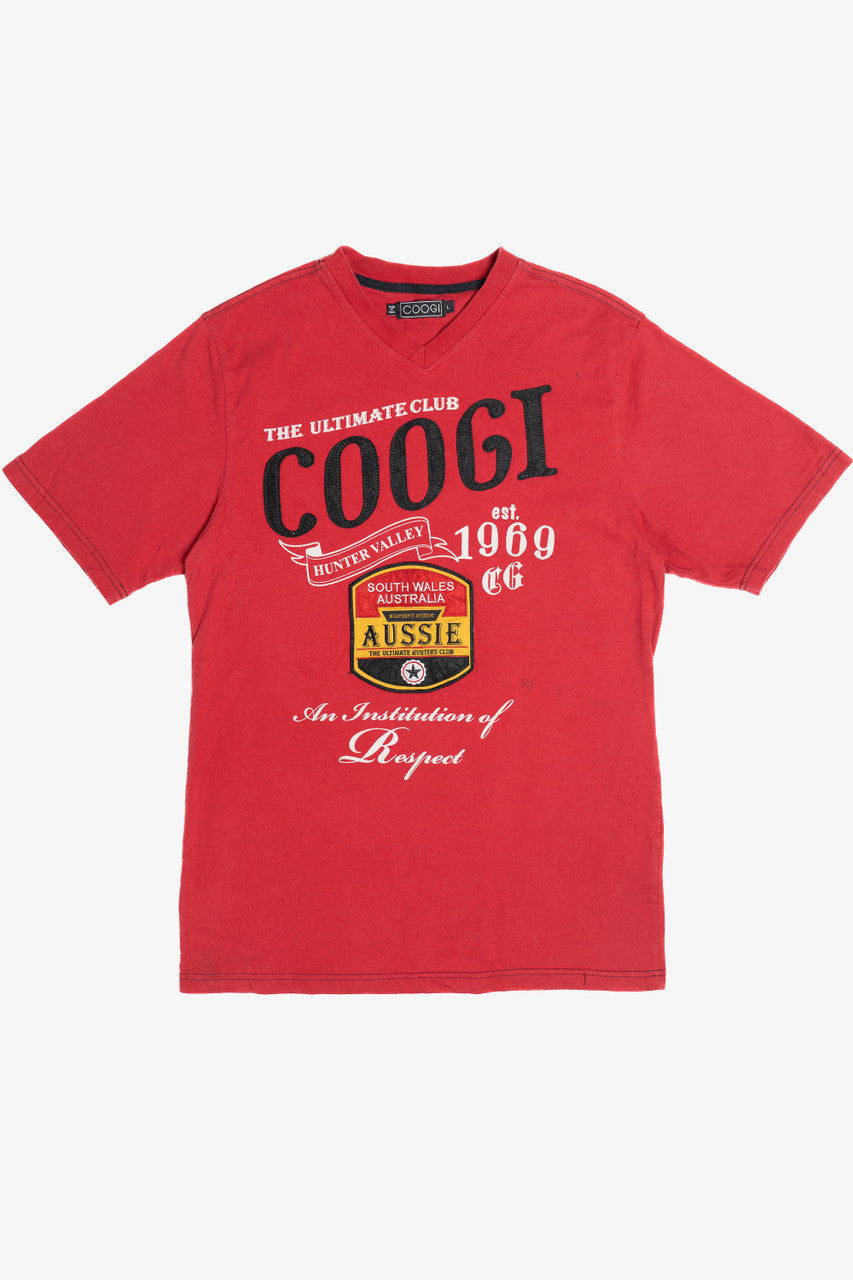 Coogi Embroidered Patch V-Neck T-Shirt