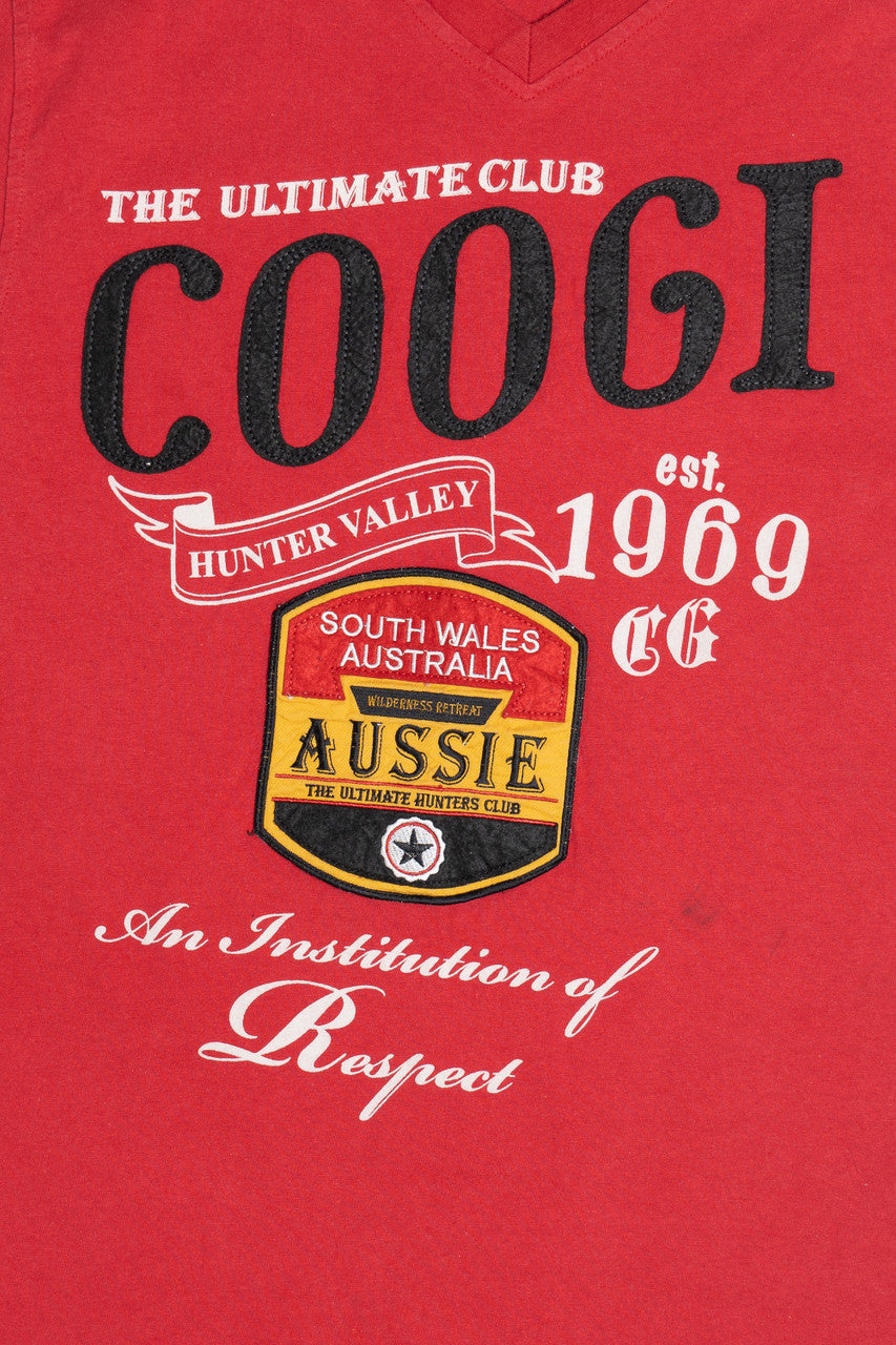Coogi Embroidered Patch V-Neck T-Shirt