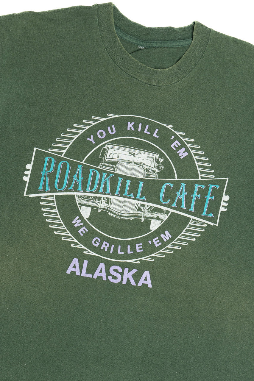 Vintage Alaska "Roadkill Cafe" Menu Single Stitch T-Shirt (1990s)