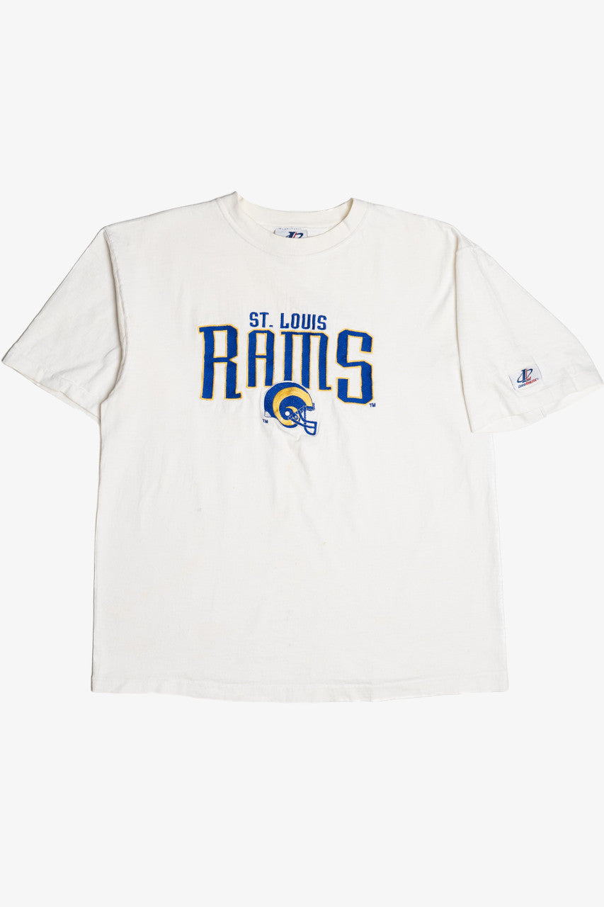 Vintage "St. Louis Rams" Embroidered Logo Athletic T-Shirt (1990s)