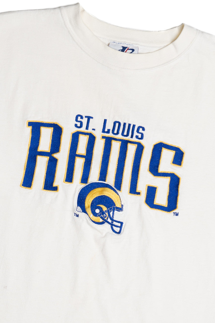 Vintage "St. Louis Rams" Embroidered Logo Athletic T-Shirt (1990s)
