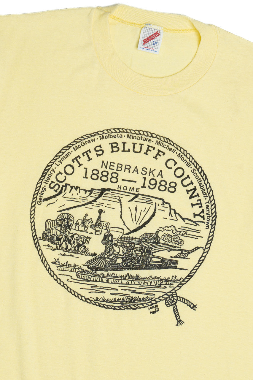 Vintage 1988 Scotts Bluff County Nebraska Centennial T-Shirt (1980s)