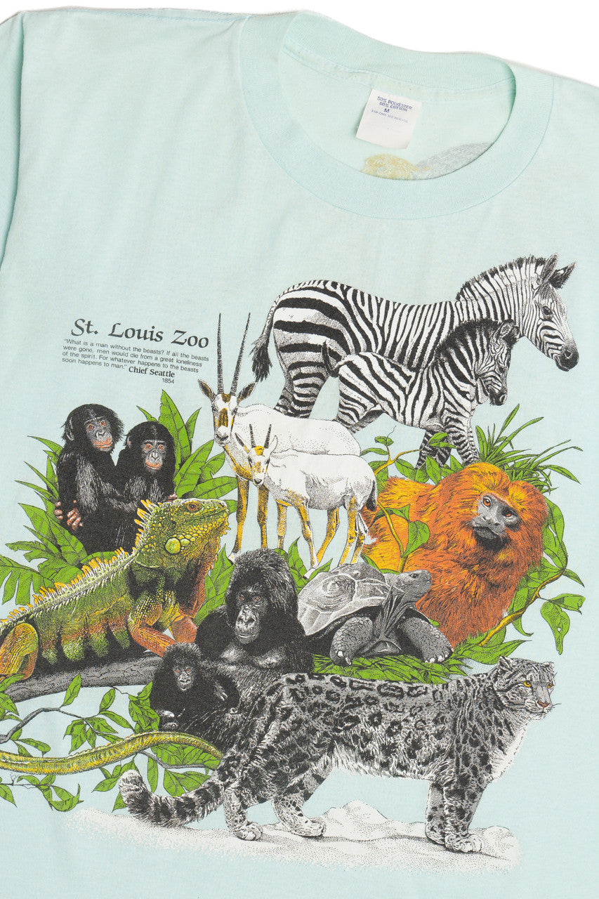 Vintage 1987 St. Louis Zoo Front/Back Print T-Shirt (1980s)