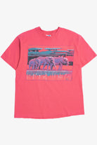 Vintage 1991 Painterly Elephants Single Stitch T-Shirt (1990s)