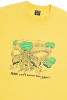 Vintage "June Can't Come Too Soon!" School Yard Single Stitch T-Shirt (1990s)