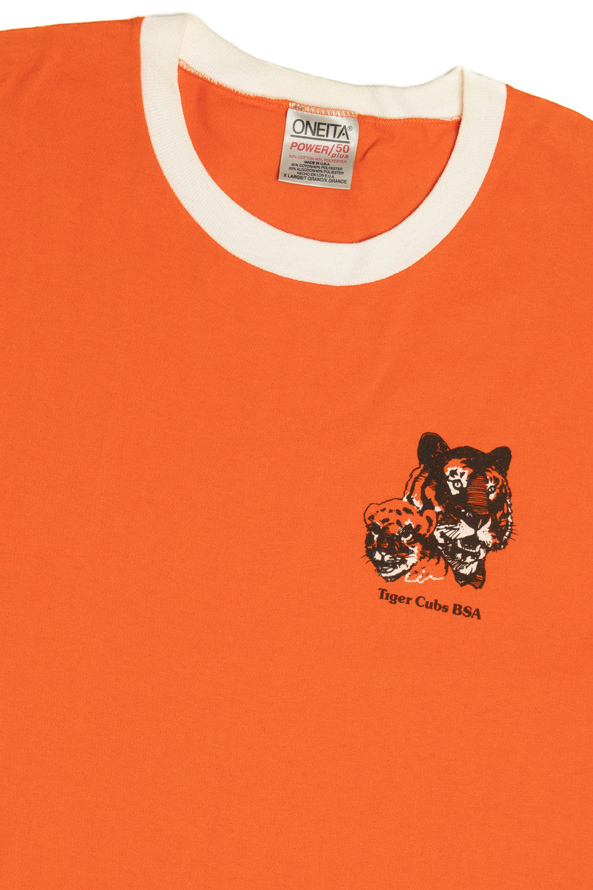Vintage "Tiger Cubs BSA" Boy Scout Ringer T-Shirt (1990s)
