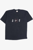 Vintage Nike Embroidered Logo Plaid Detail T-Shirt (1990s)