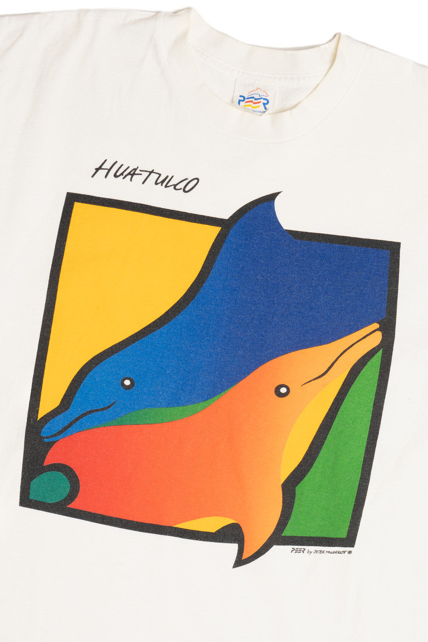 Vintage Huatulco Dolphins Peer by Peter Mussfeldt T-Shirt (1990s)
