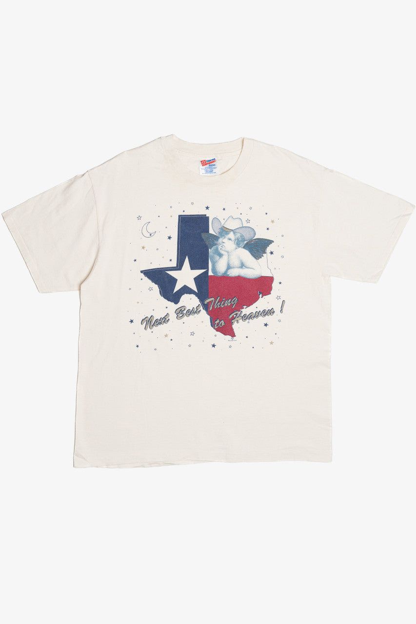 Vintage Texas "Next Best Thing To Heaven" Cowboy Angel T-Shirt (1990s)
