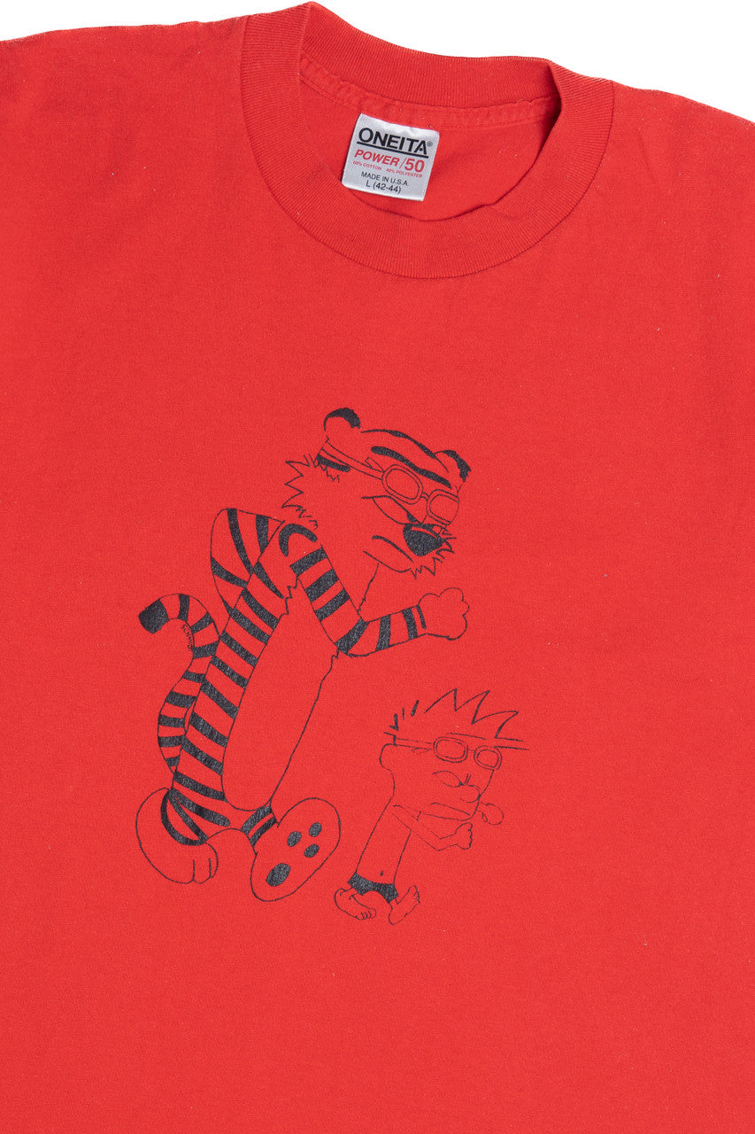 Vintage Calvin And Hobbes "Rangers '93" T-Shirt (1990s)
