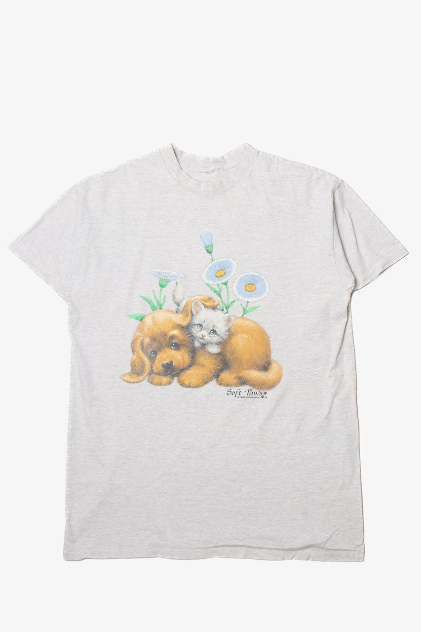 Vintage "Soft Paws" Puppy And Kitten T-Shirt