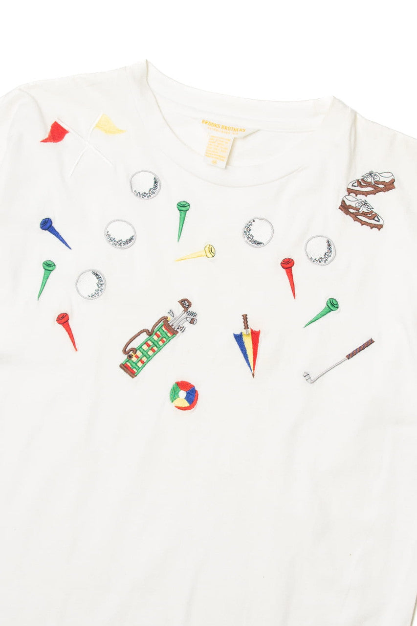  Vintage Brooks Brothers Embroidered Golf T-Shirt (1980s)