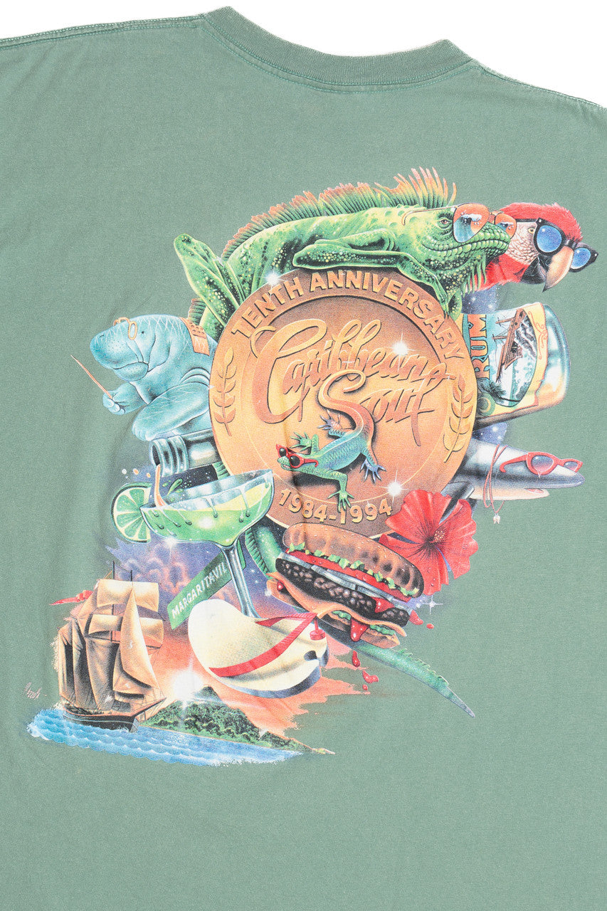 Vintage 1994 Margaritaville Tenth Anniversary Caribbean Soul T-Shirt (1990s)