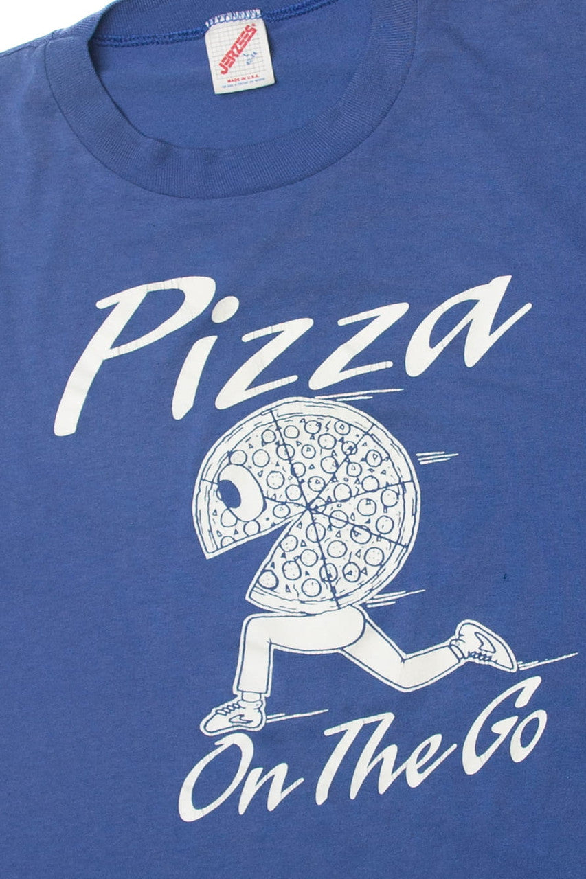Vintage "Pizza On the Go" Jerzees T-Shirt (1990s)