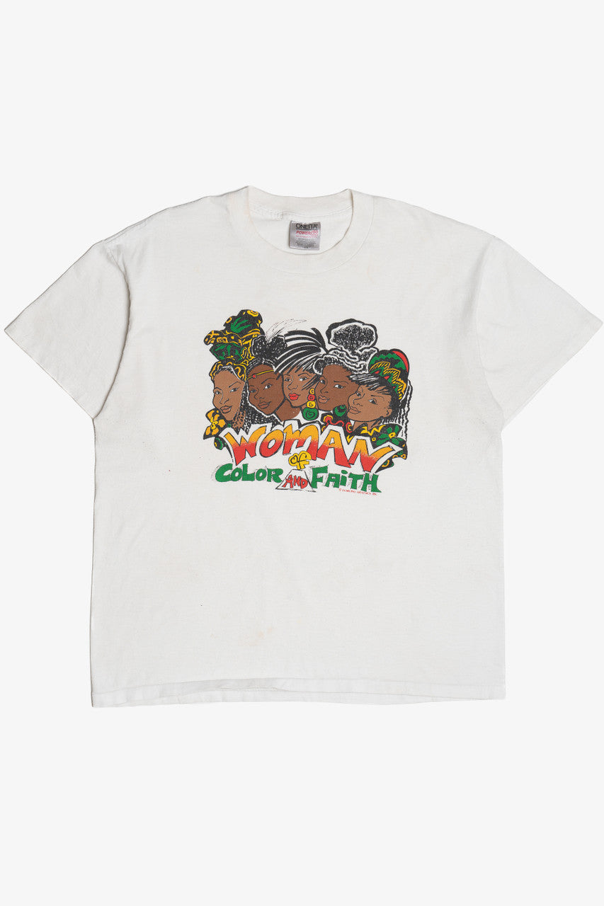 Vintage "Woman Of Color And Faith" T-Shirt (1990s)