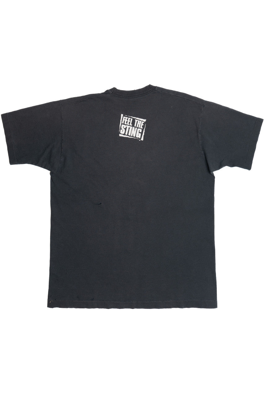 Vintage Thrashed New Mexico Scorpions "Feel The Sting" Hockey T-Shirt (1990s)