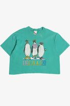 Vintage "Life Is A Zoo" Penguin Trio Crop Top T-Shirt (1990s)