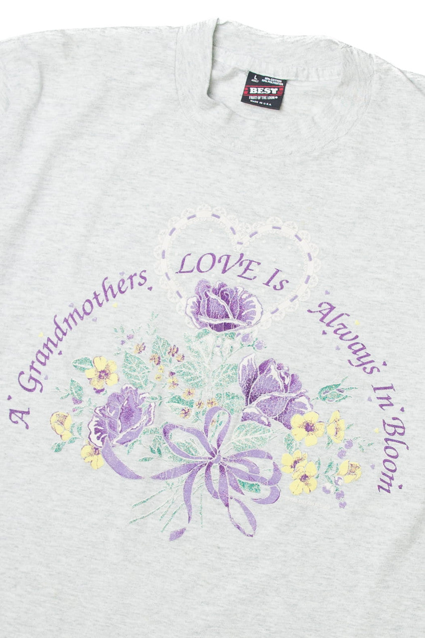 Vintage "A Grandmother's Love Is Always In Bloom" Screen Stars T-Shirt (1990s)