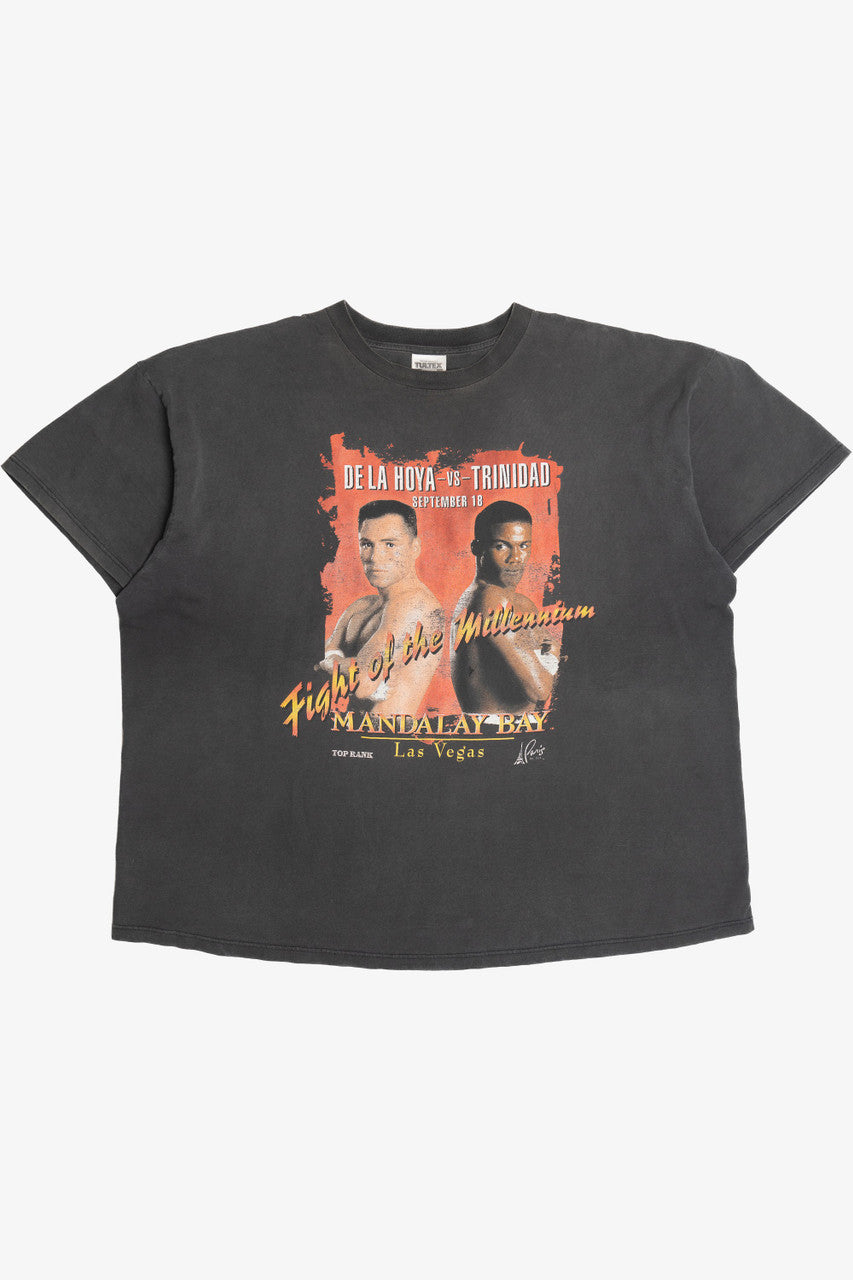 Vintage Distressed De La Hoya Vs. Trinidad "Fight Of The Millennium" Boxing Match T-Shirt (1990s)